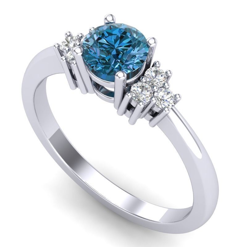 Vintage-3568A4 R topaz and diamond engagement ring 3D print model_3