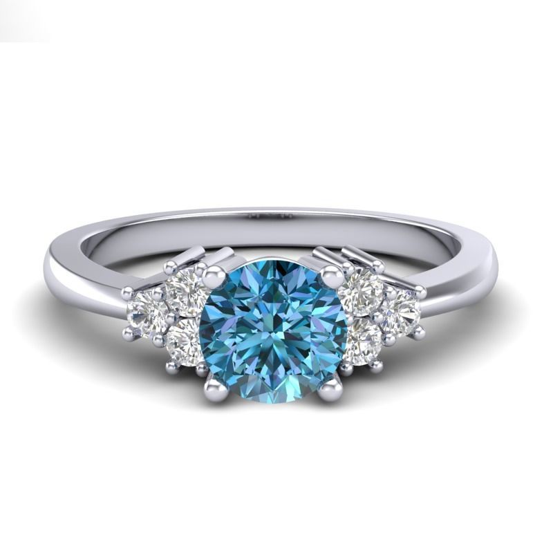 Vintage-3568A4 R topaz and diamond engagement ring 3D print model_6