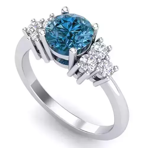 Vintage-3568A4 R topaz and diamond engagement ring 3D print model