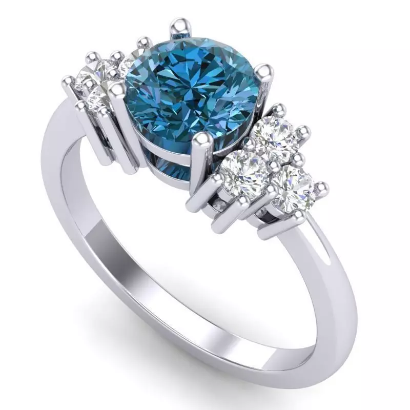 Vintage-3568A4 R topaz and diamond engagement ring 3D print model_0