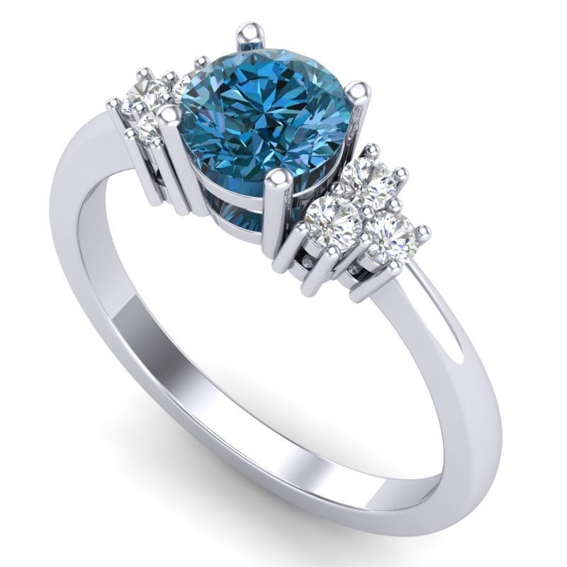 Vintage-3568A4 R topaz and diamond engagement ring 3D print model_4