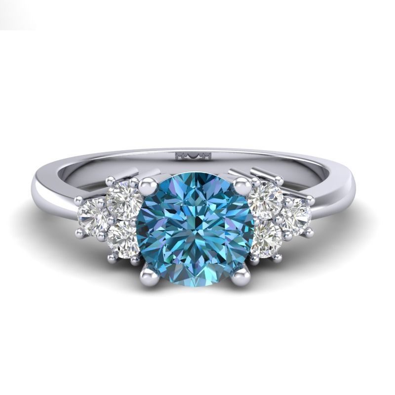 Vintage-3568A4 R topaz and diamond engagement ring 3D print model_7