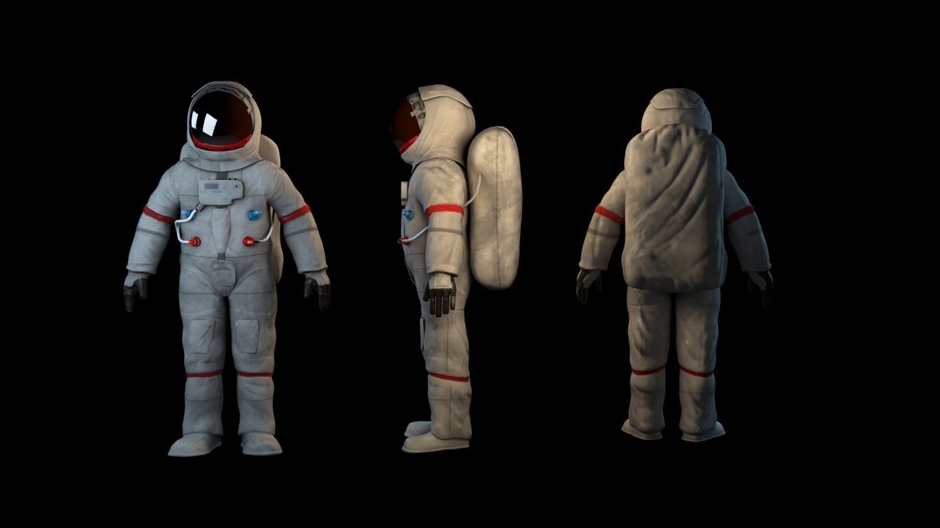 VR  Astronaut with PBR material  Low-poly 3D model_6