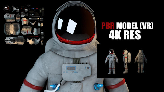 VR  Astronaut with PBR material  Low-poly 3D model