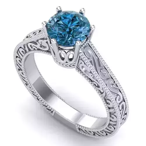 Vintage-3567A4 R ornate diamond engagement ring 3D print model