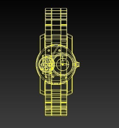 gold premium watch  3D model_2