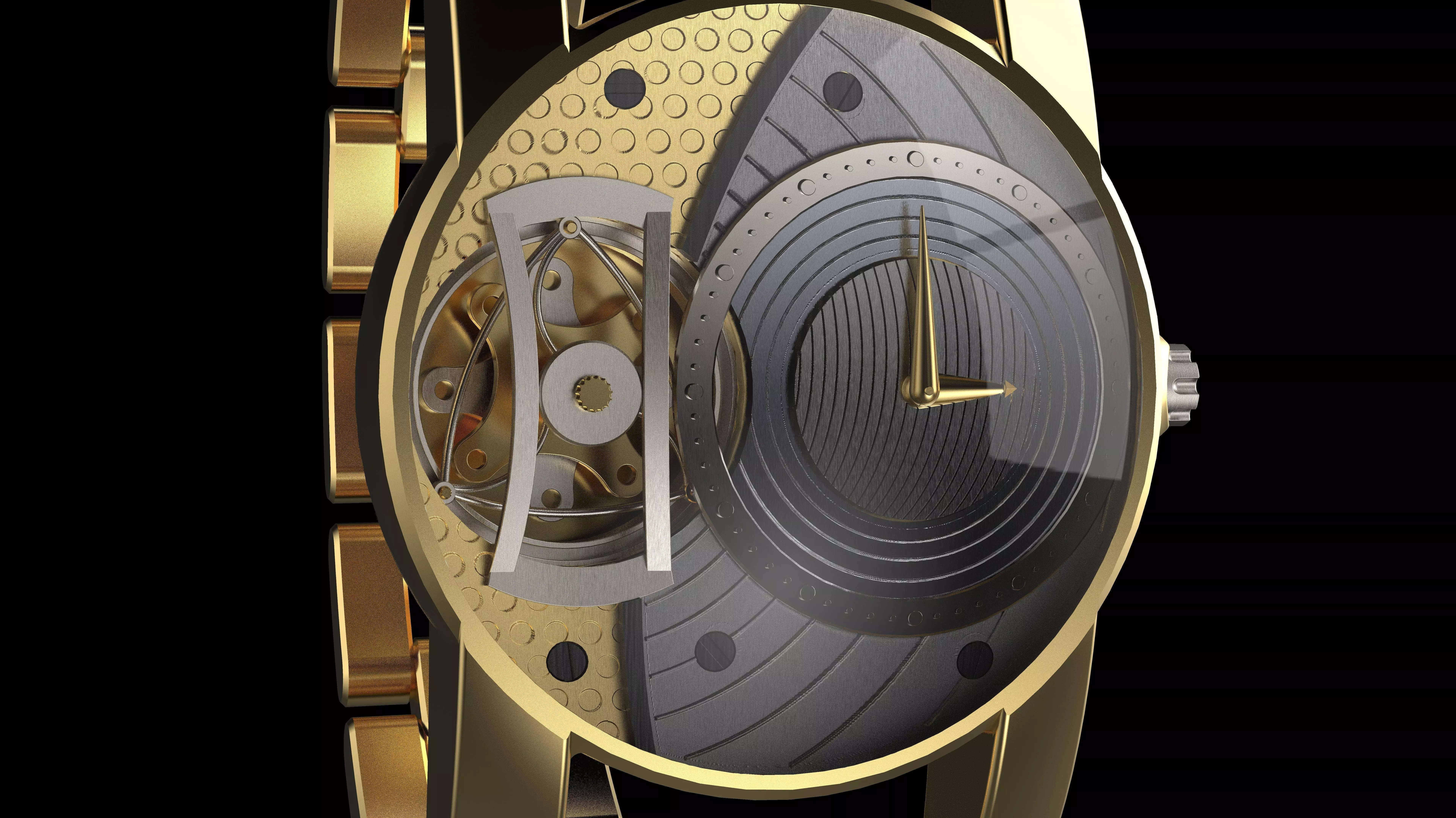 gold premium watch  3D model_0