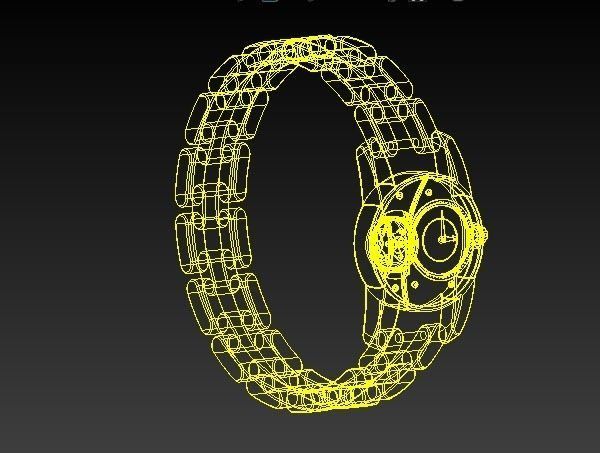 gold premium watch  3D model_3