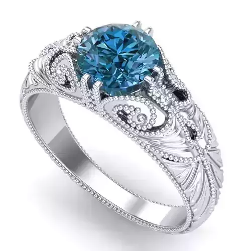 Vintage-3565A4 R topaz engagement ring 3D print model