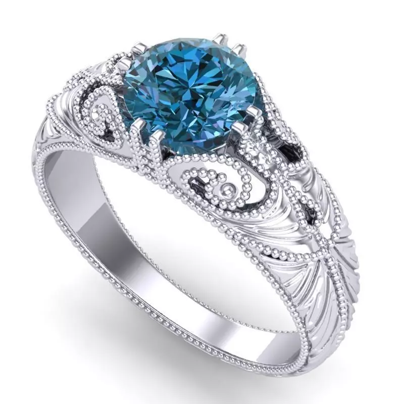 Vintage-3565A4 R topaz engagement ring 3D print model_0