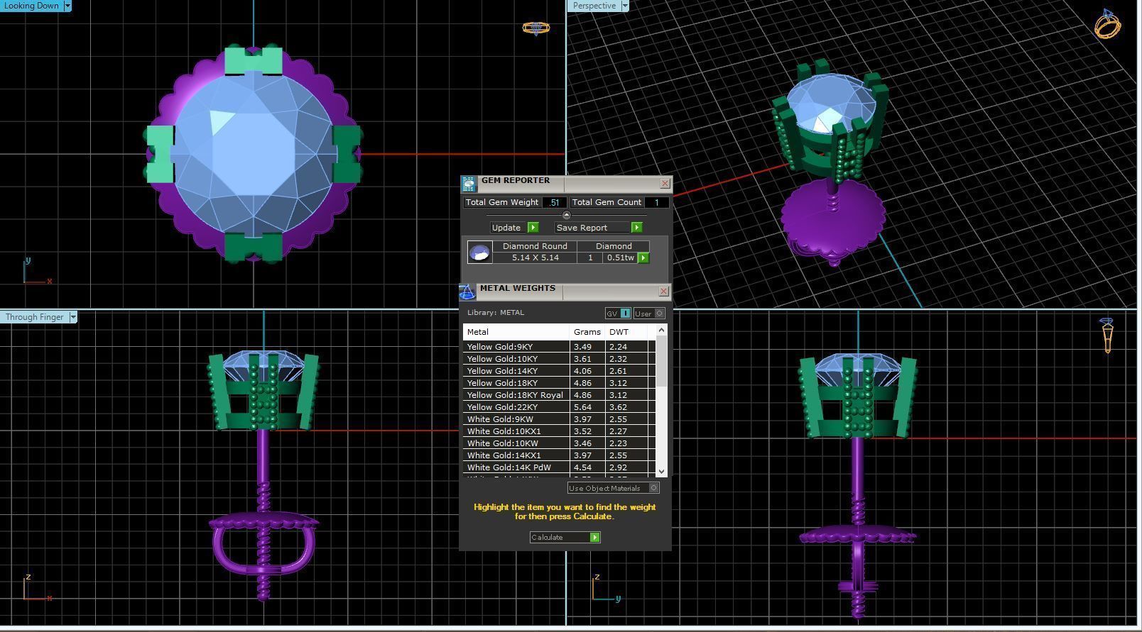 Vintage-3565A4 E two diamond stud earrings 3D print model_3