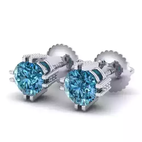 Vintage-3565A4 E two diamond stud earrings 3D print model