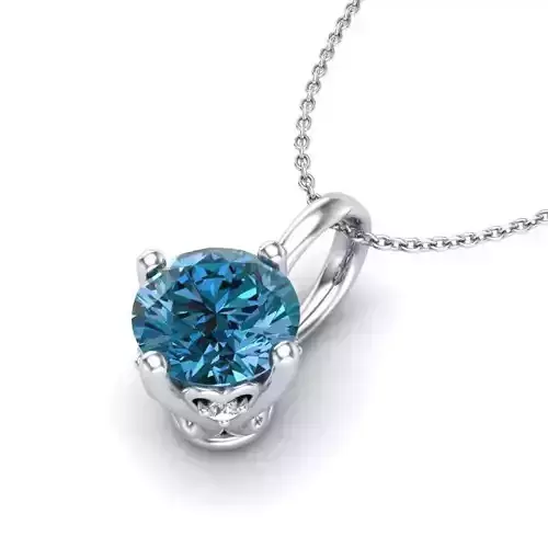 Vintage-3581A4 N diamond pendant in sterling silver