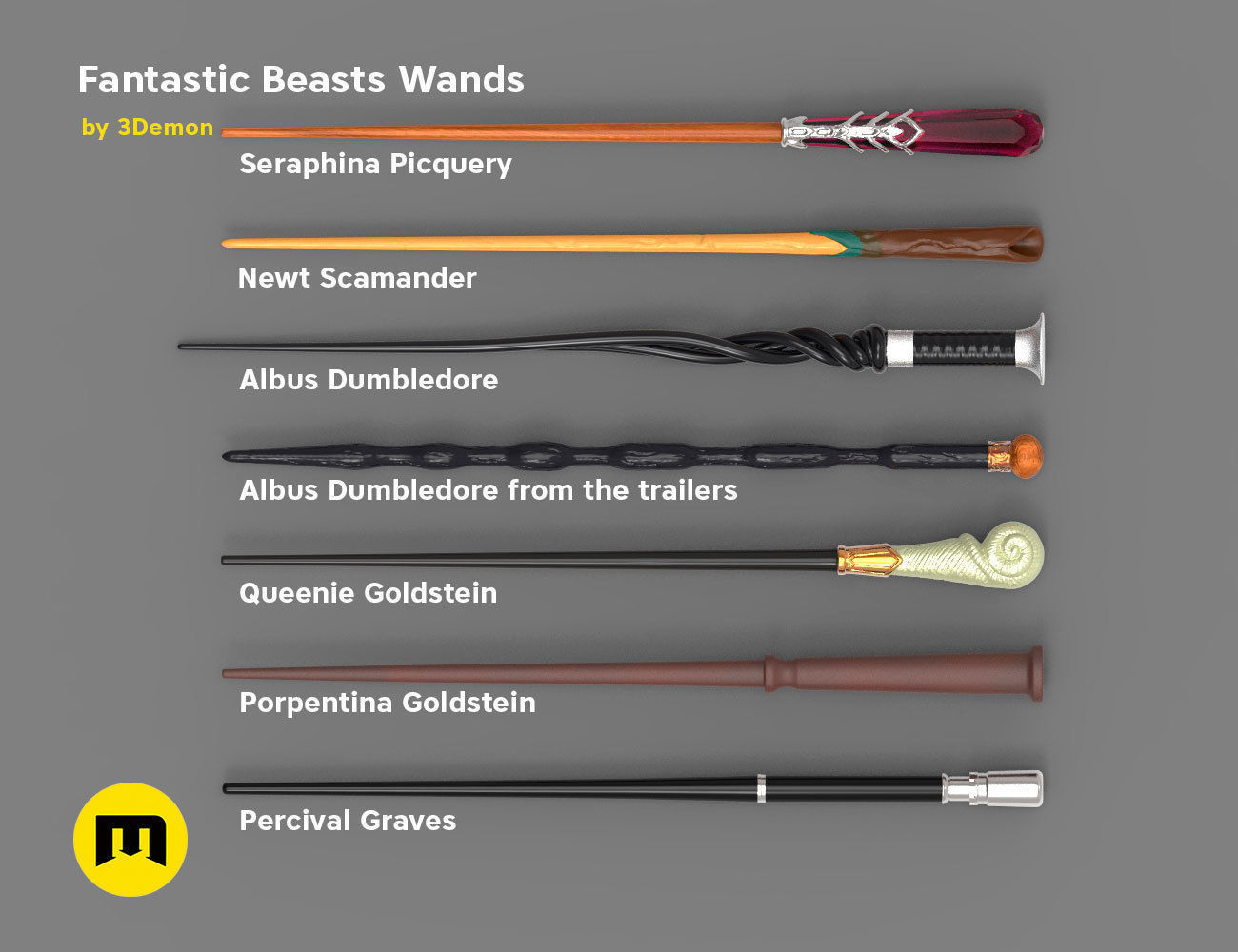 Wands from Fantastic Beasts 3D print model_1