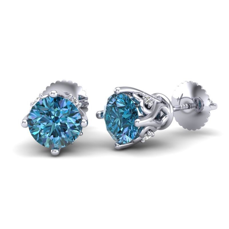 Vintage-3581A4 E topaz stud earrings 3D print model_1