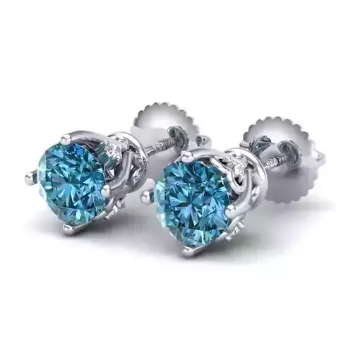 Vintage-3581A4 E topaz stud earrings 3D print model