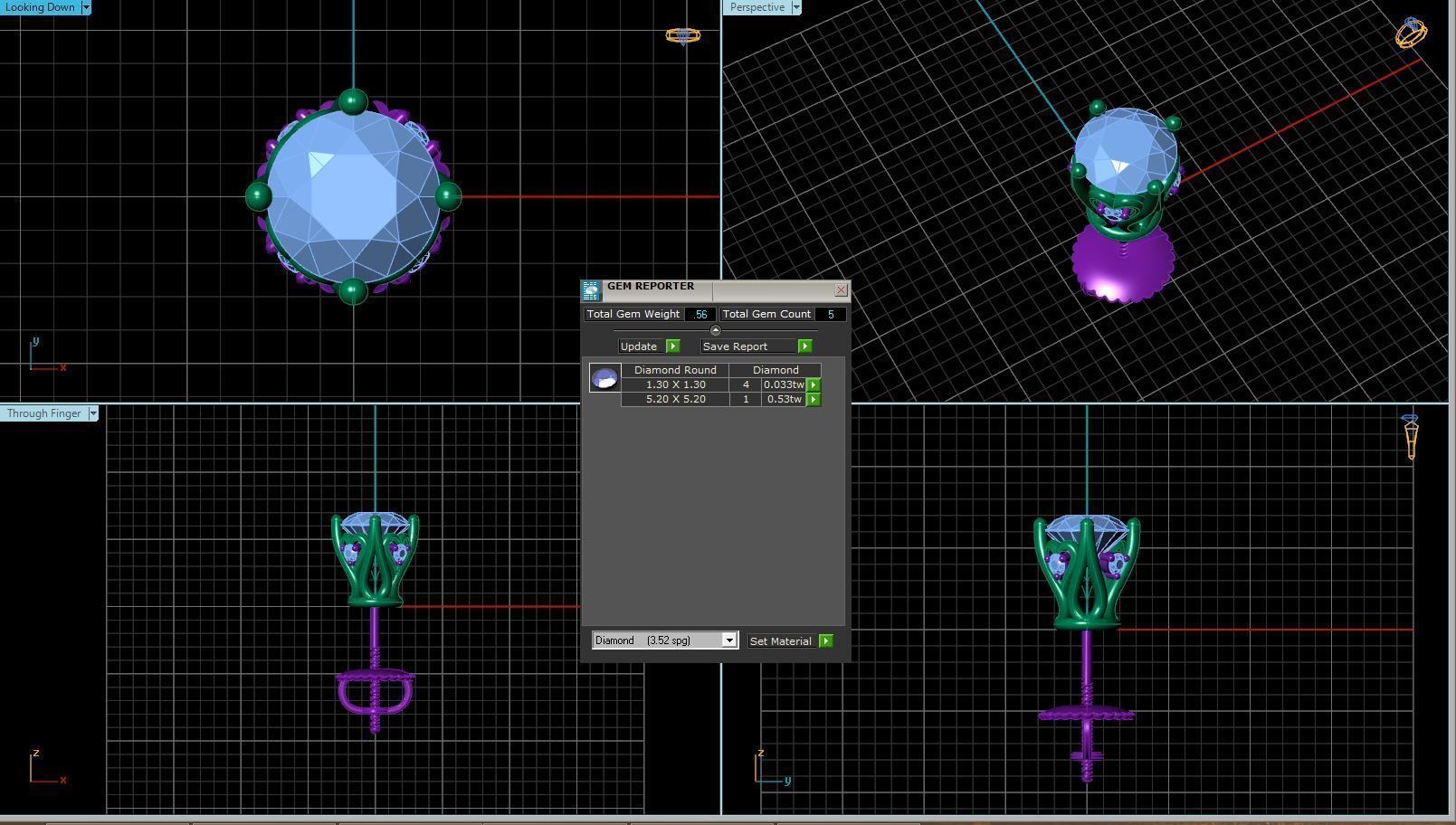 Vintage-3581A4 E topaz stud earrings 3D print model_3