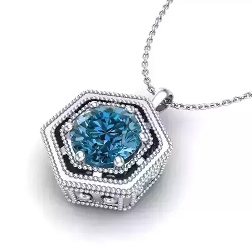 Vintage-3563A4 N octagonal diamond locket necklace