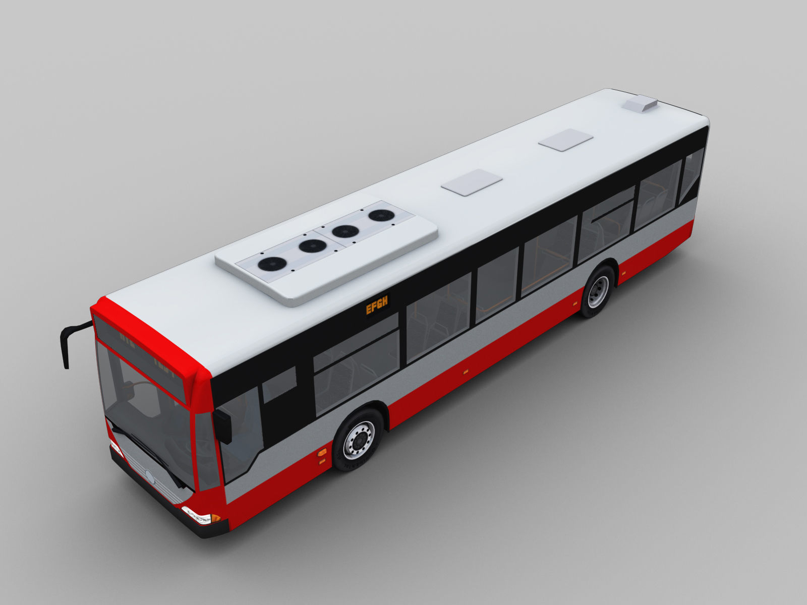 Mercedes Benz Citaro O530  Bus with Lowpoly interior  Low-poly 3D model_6