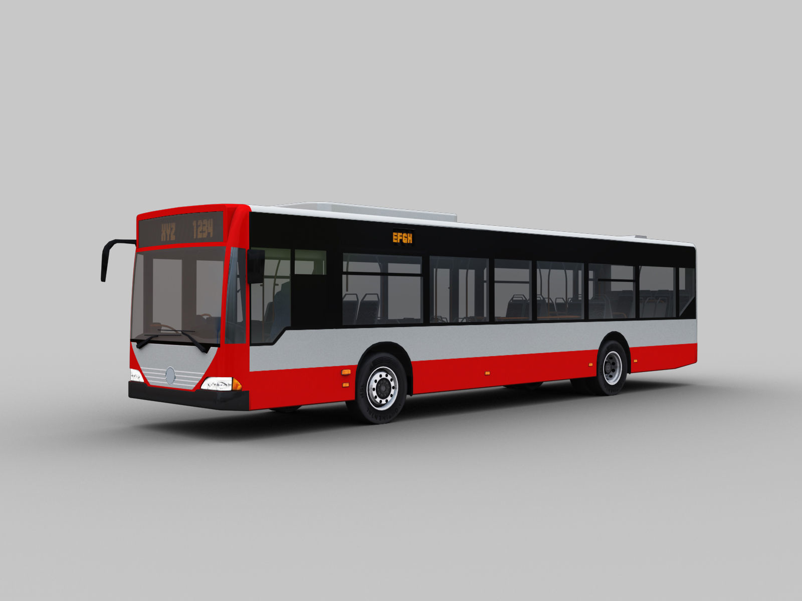Mercedes Benz Citaro O530  Bus with Lowpoly interior  Low-poly 3D model_3