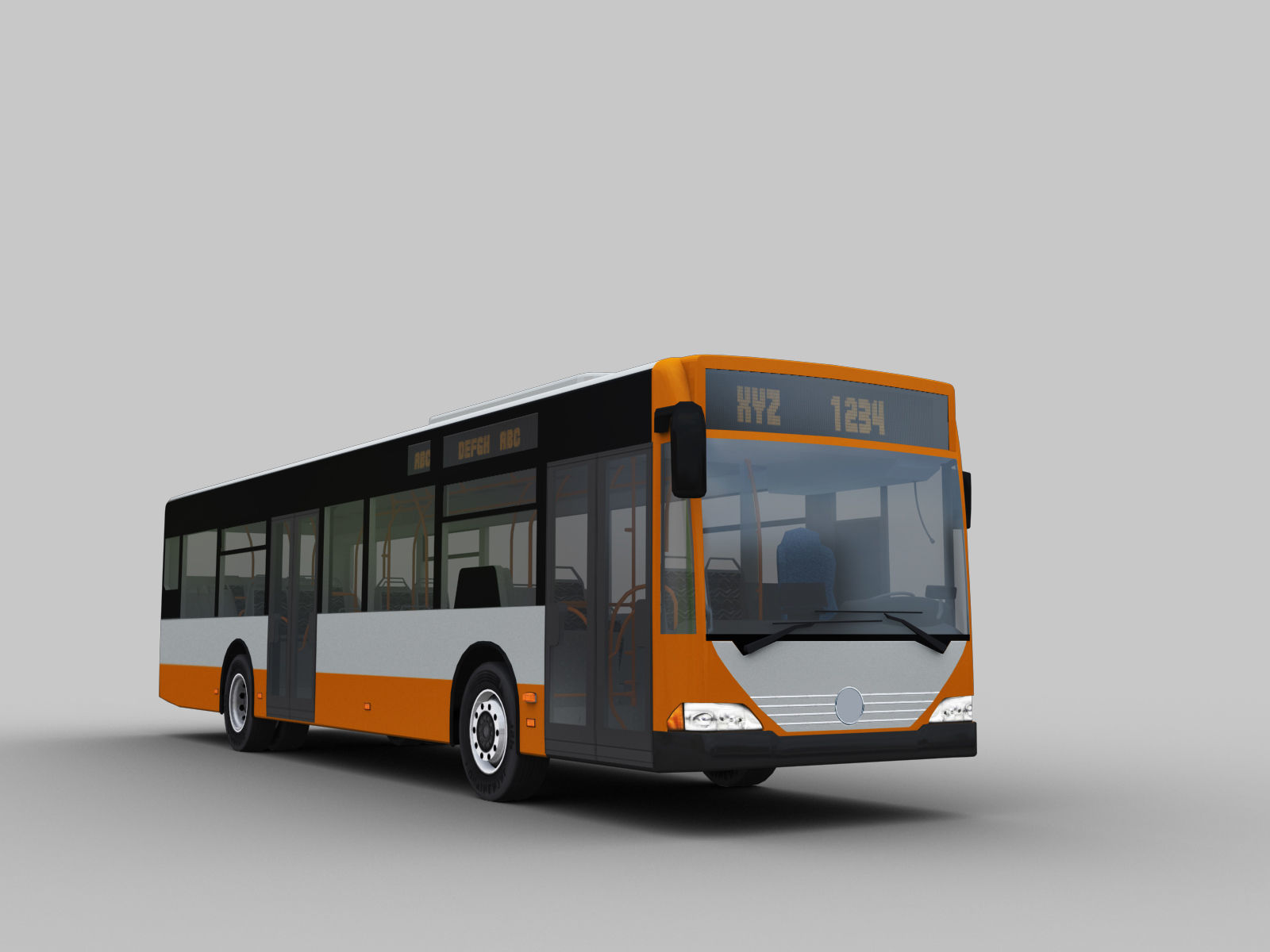 Mercedes Benz Citaro O530  Bus with Lowpoly interior  Low-poly 3D model_1
