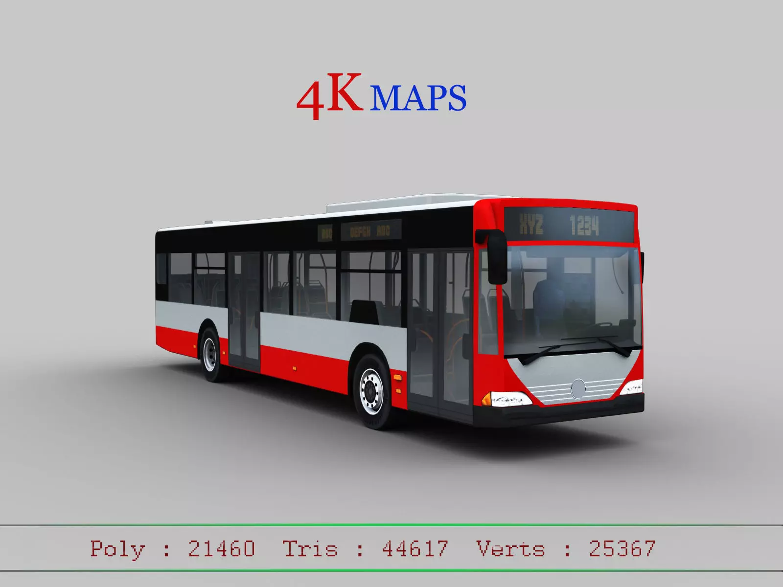 Mercedes Benz Citaro O530  Bus with Lowpoly interior  Low-poly 3D model_0