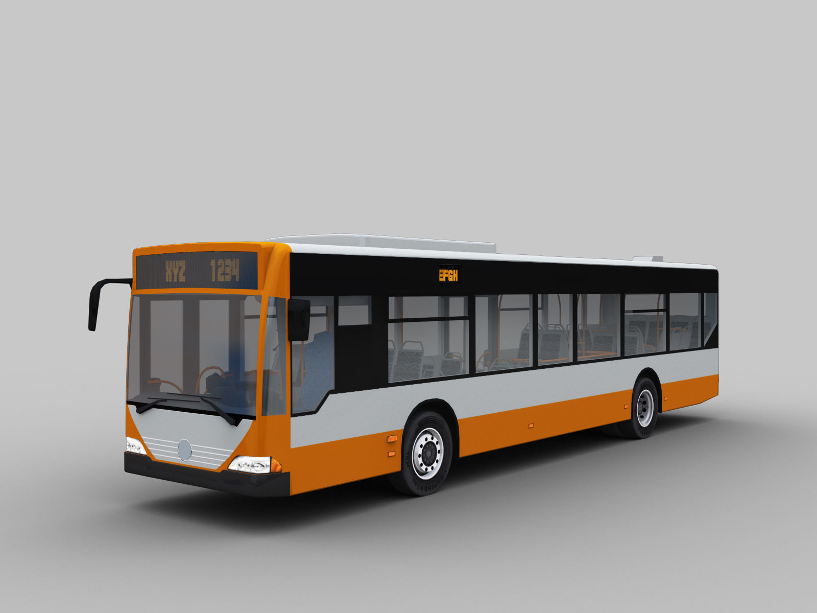 Mercedes Benz Citaro O530  Bus with Lowpoly interior  Low-poly 3D model_7