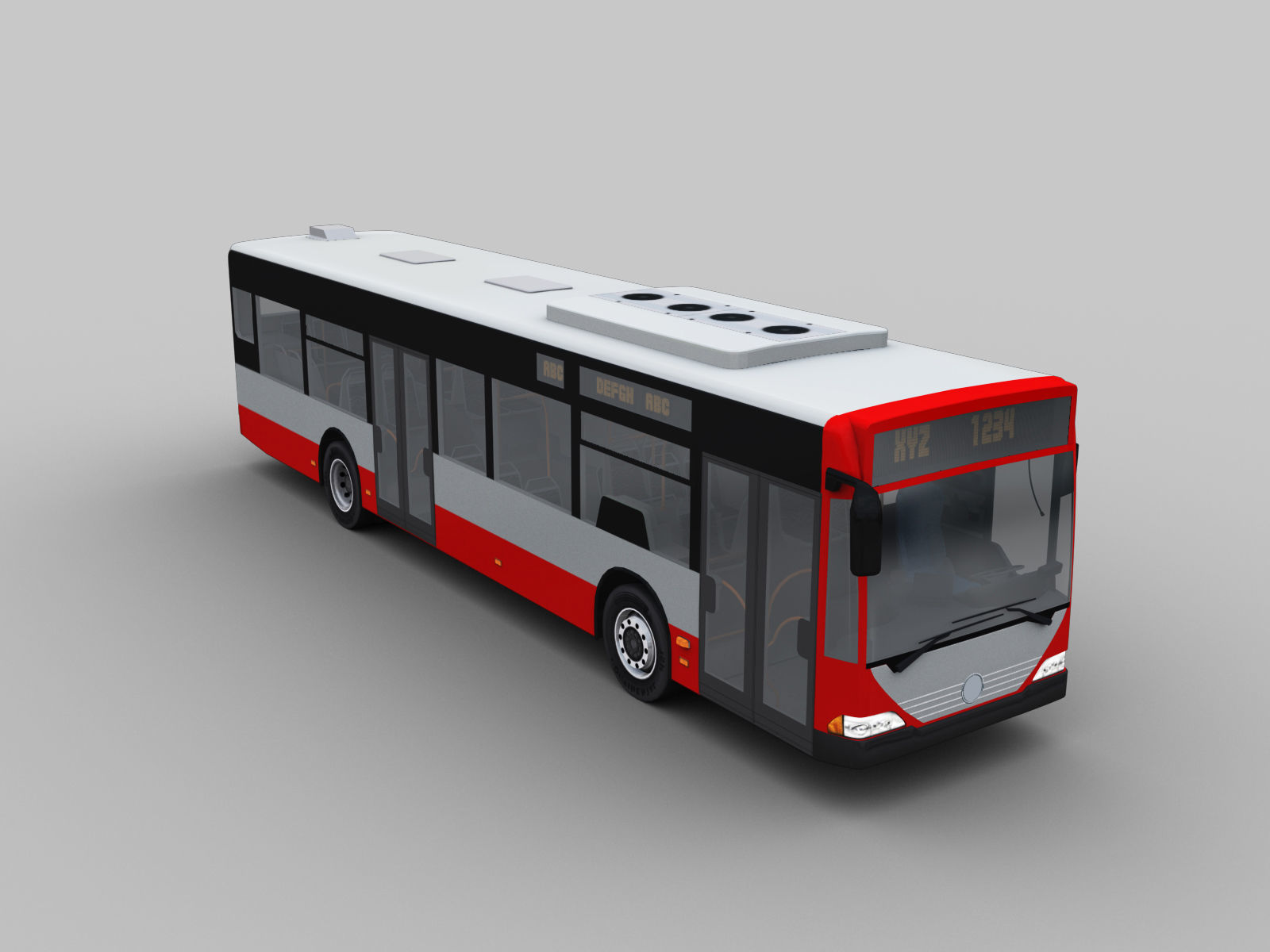 Mercedes Benz Citaro O530  Bus with Lowpoly interior  Low-poly 3D model_5