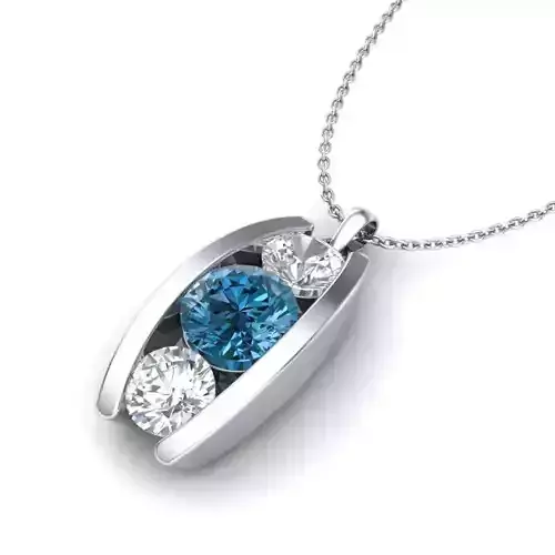 Vintage-3580A4 N sapphire and diamond pendant