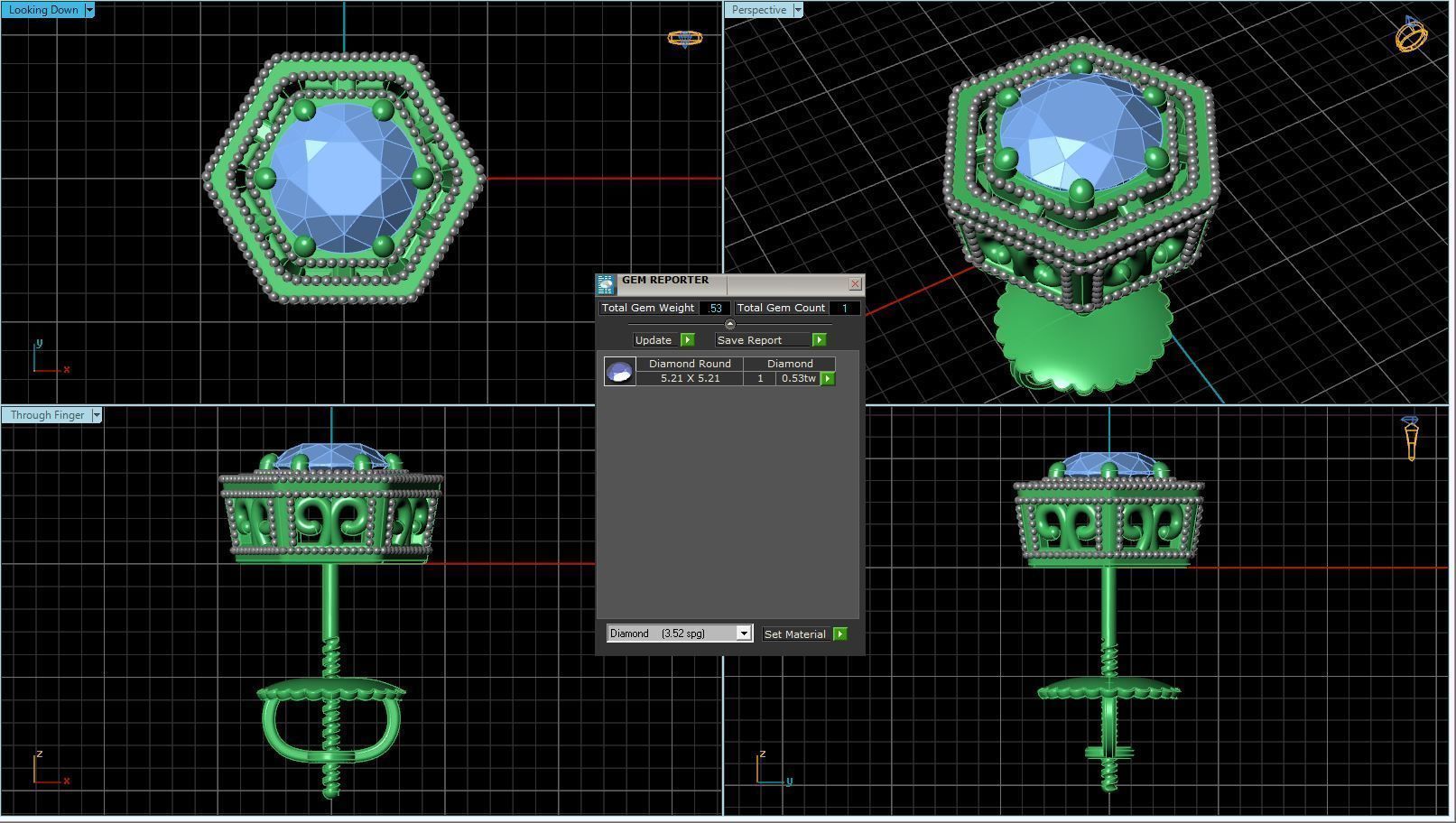 Vintage-3563A4 E pair of topaz stud earrings 3D print model_3