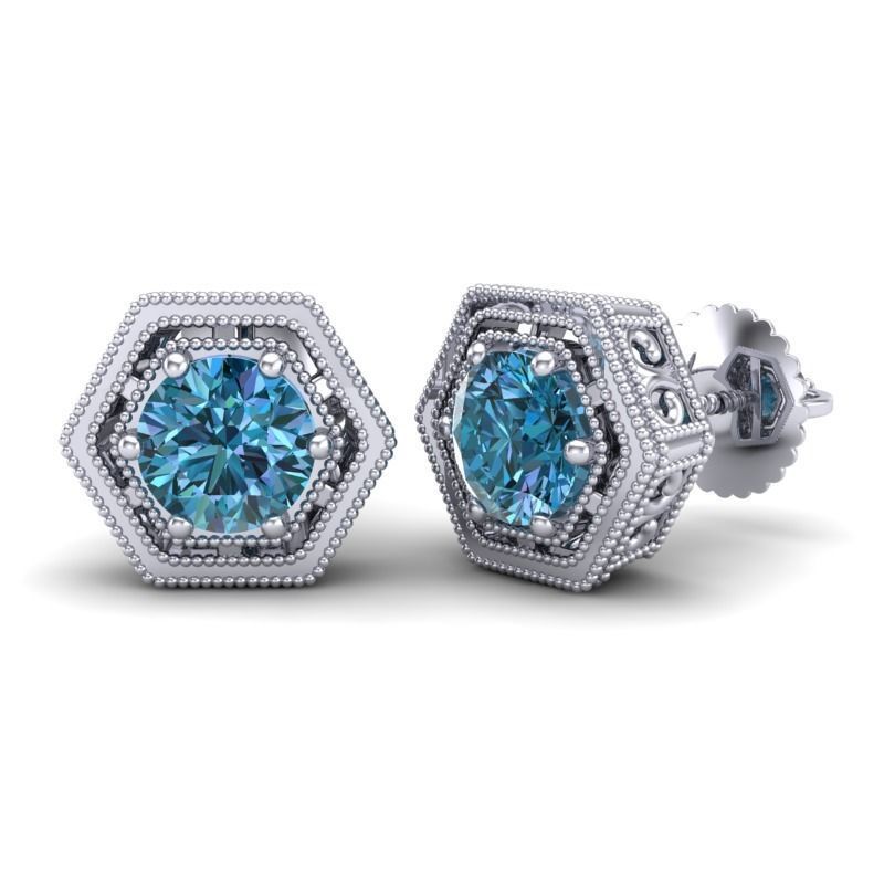 Vintage-3563A4 E pair of topaz stud earrings 3D print model_1