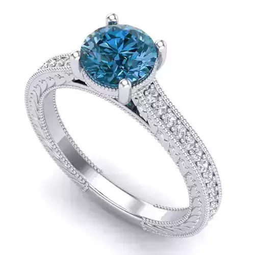 Vintage-3578A4 R sapphire and diamond engagement ring