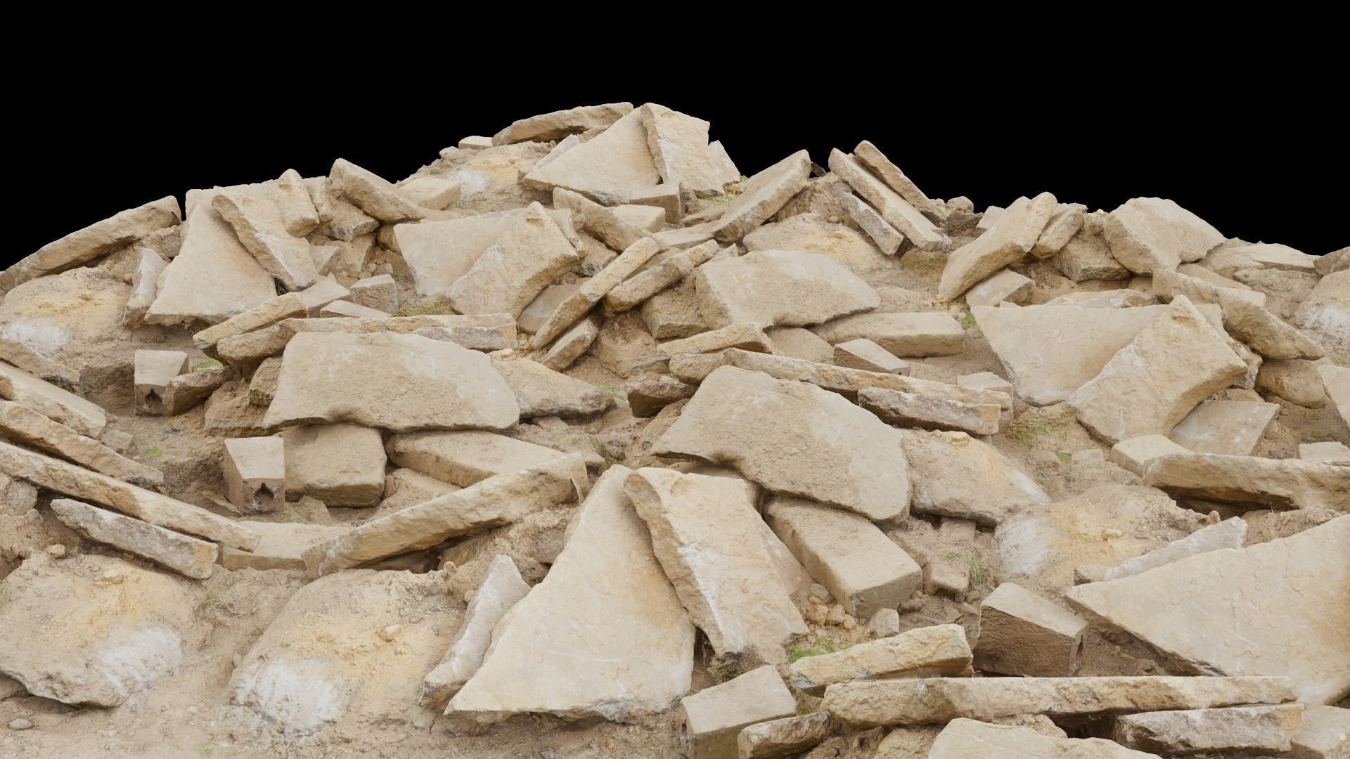 Pile of Rock Debris Low-poly 3D model_2