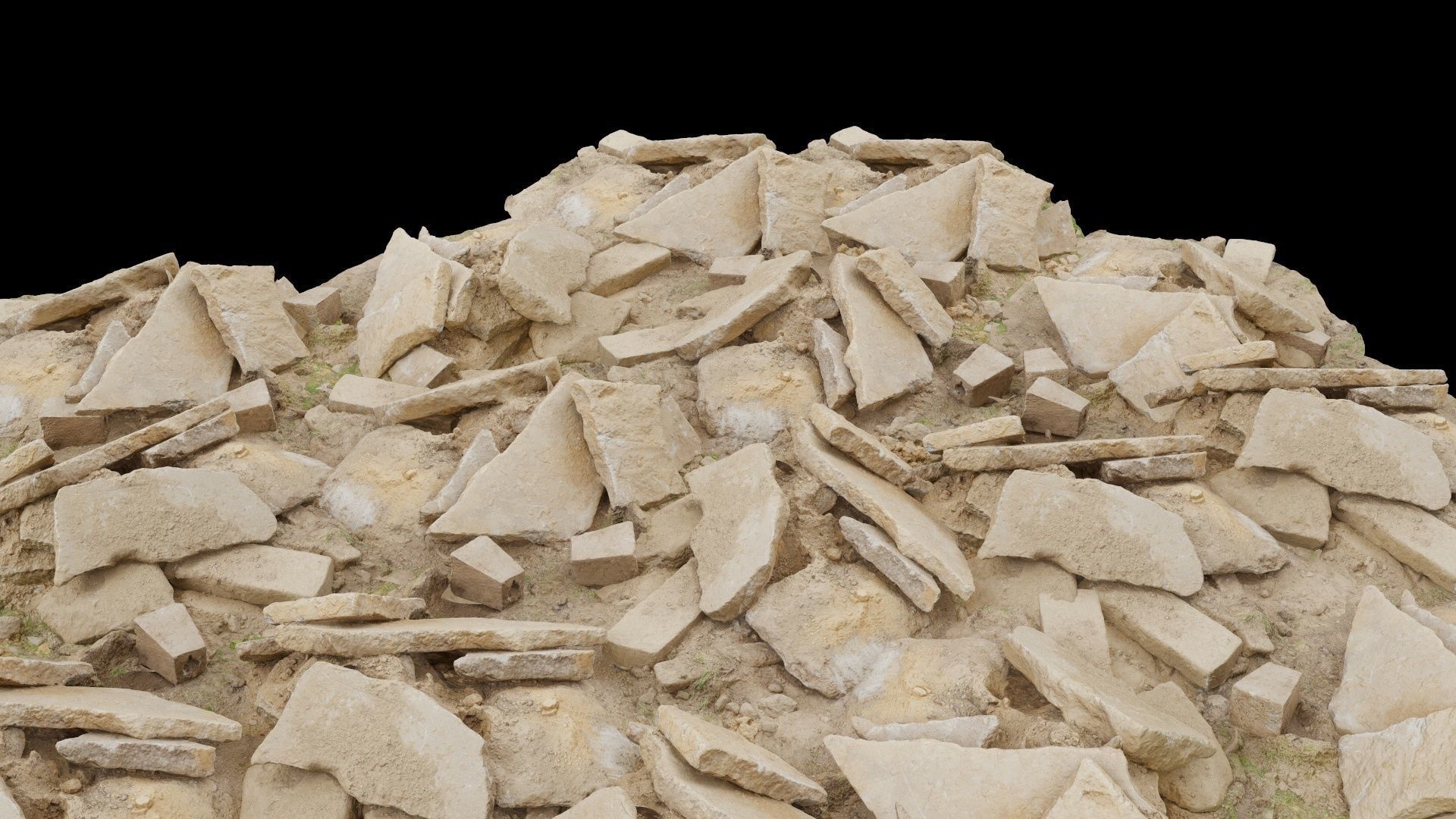 Pile of Rock Debris Low-poly 3D model_4