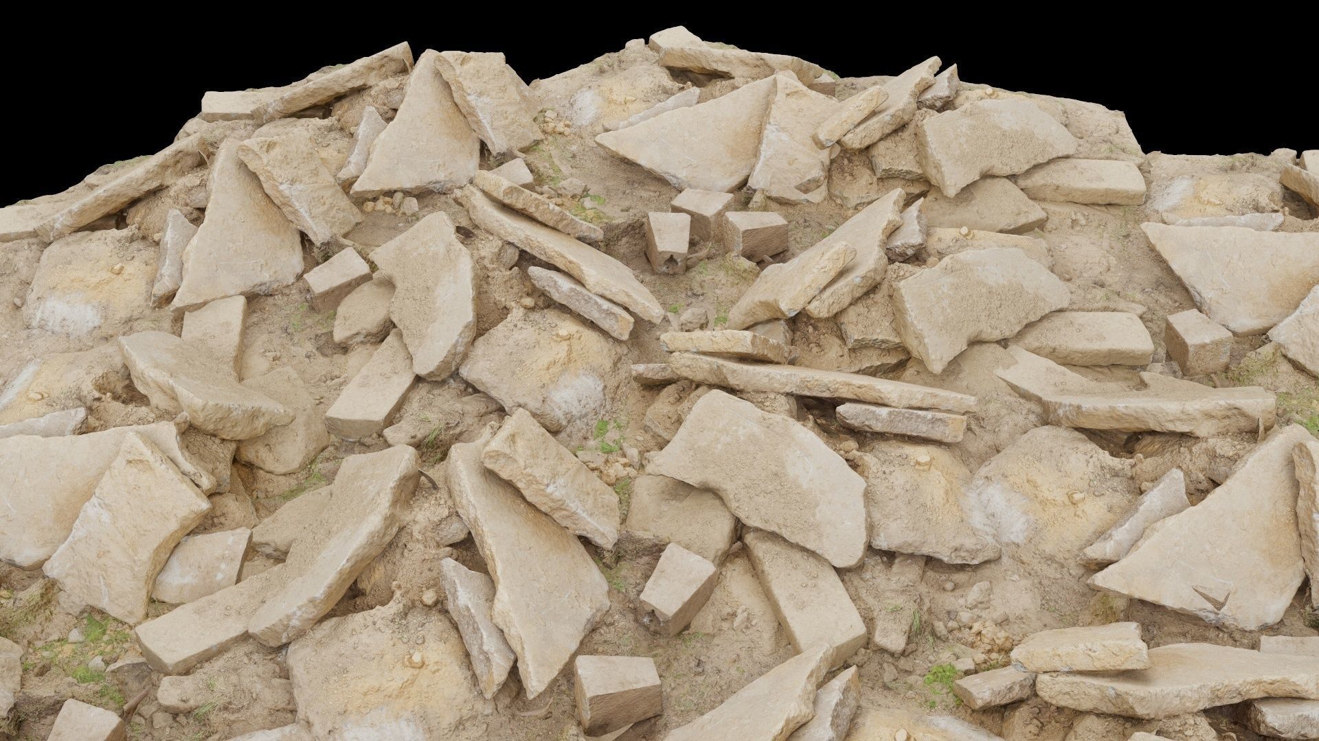 Pile of Rock Debris Low-poly 3D model_3
