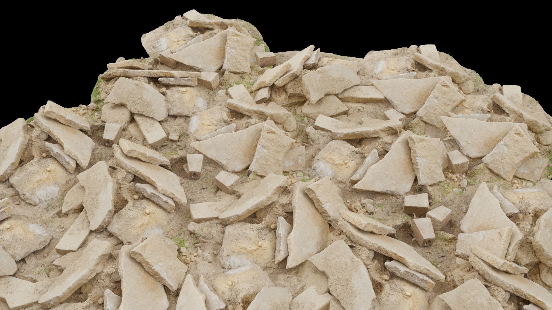 Pile of Rock Debris Low-poly 3D model_1