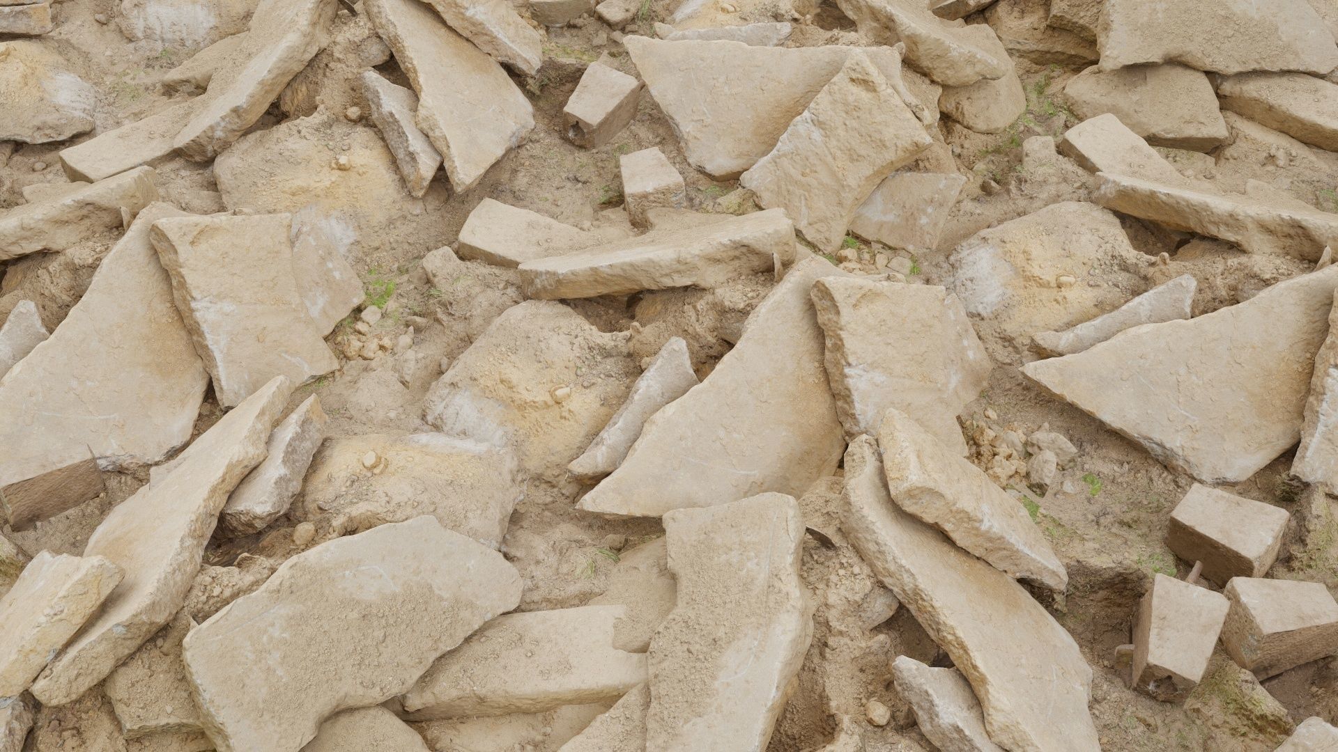 Pile of Rock Debris Low-poly 3D model_5