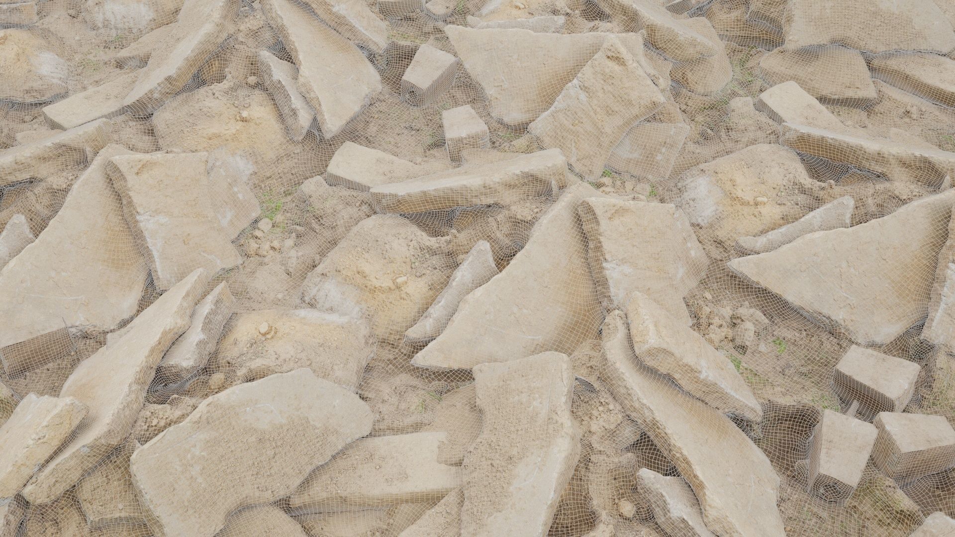 Pile of Rock Debris Low-poly 3D model_6