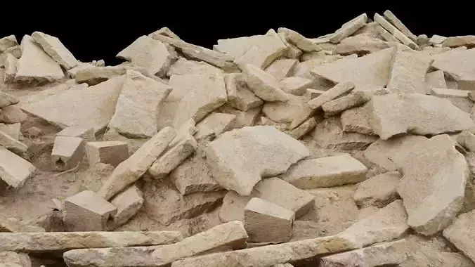 Pile of Rock Debris Low-poly 3D model