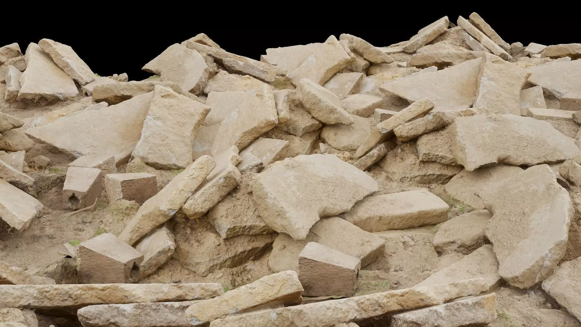 Pile of Rock Debris Low-poly 3D model_0