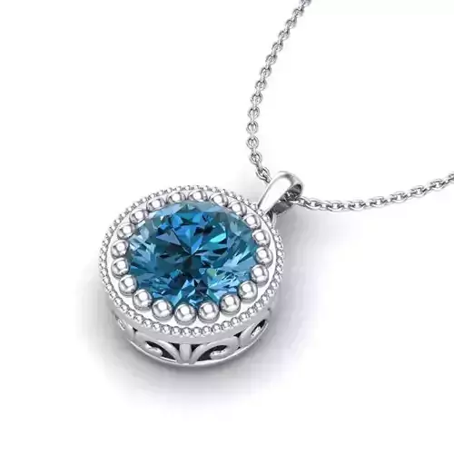 Vintage-3562A4 N topaz pendant with diamonds