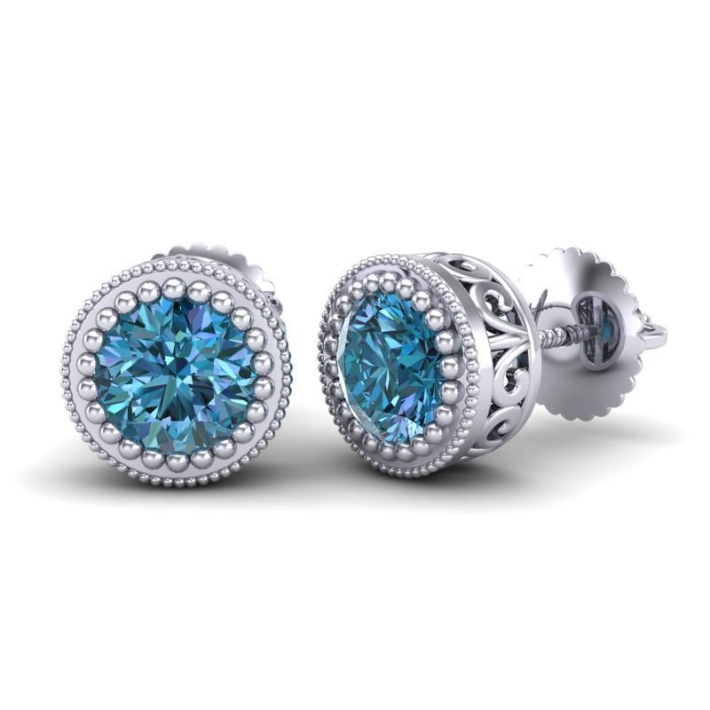 Vintage-3562A4 E pair of topaz stud earrings 3D print model_1