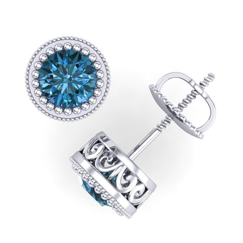 Vintage-3562A4 E pair of topaz stud earrings 3D print model_2