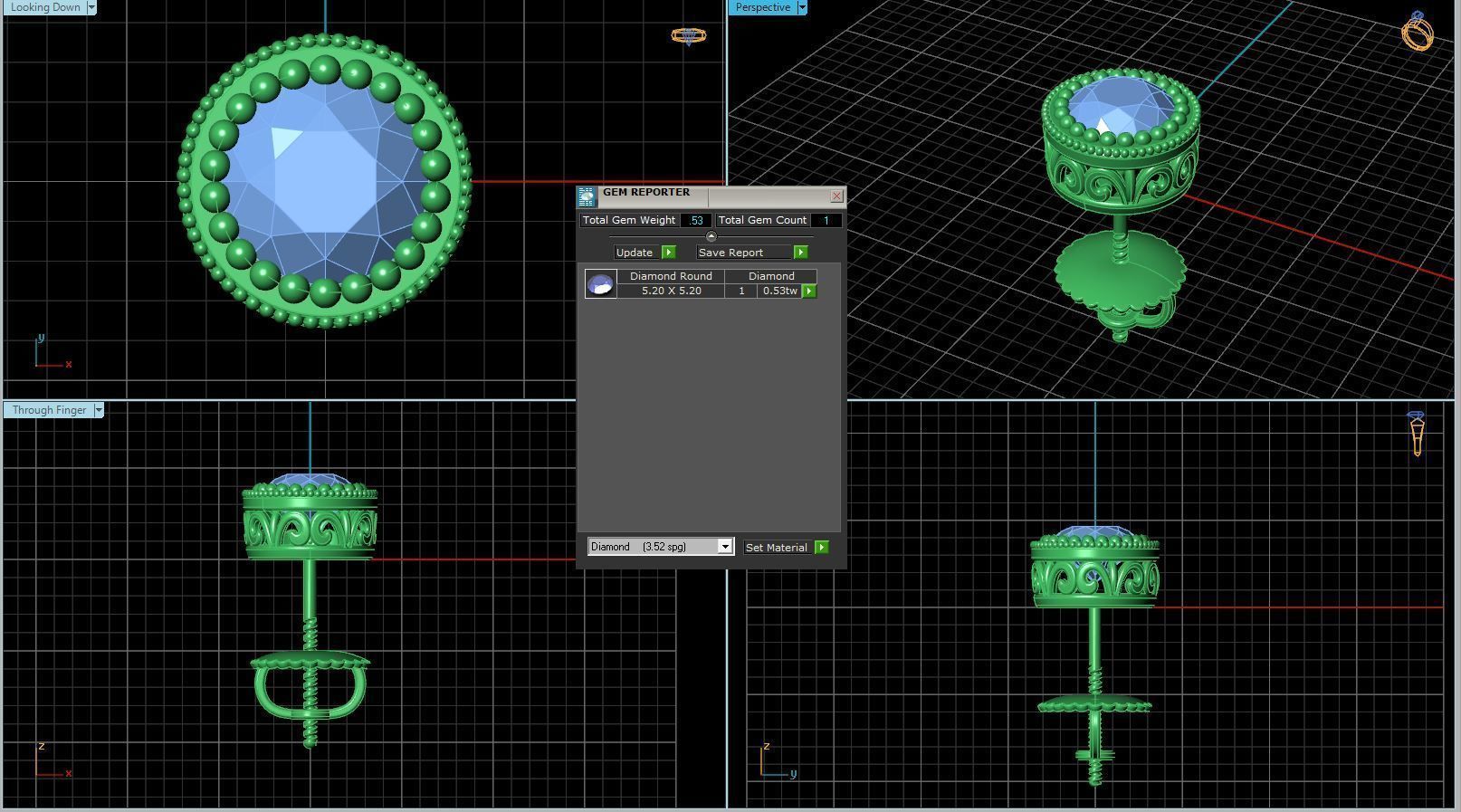 Vintage-3562A4 E pair of topaz stud earrings 3D print model_3