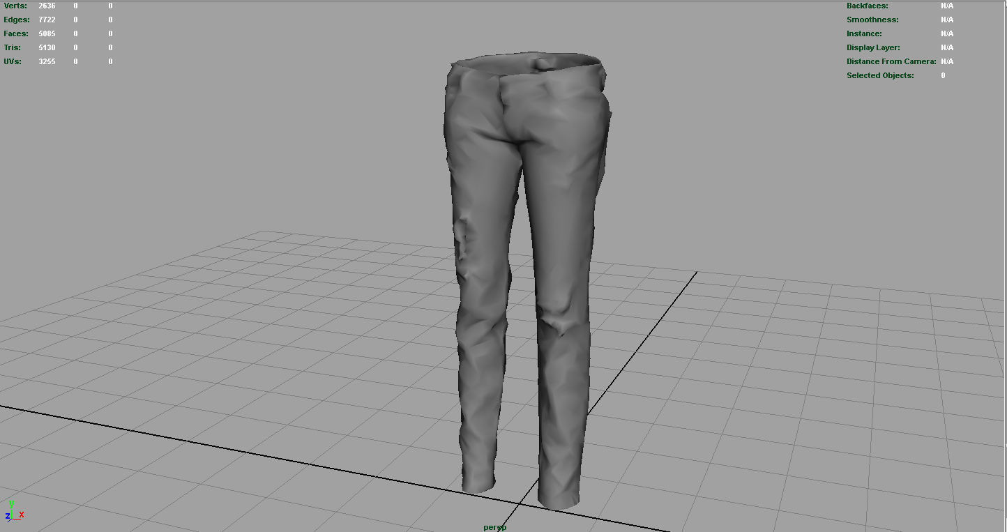 Ripped Jeans Low-poly 3D model_5