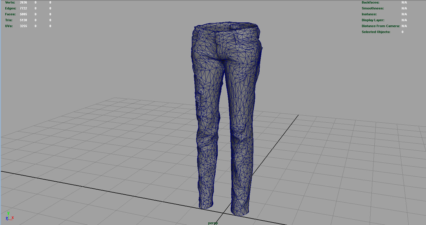 Ripped Jeans Low-poly 3D model_6