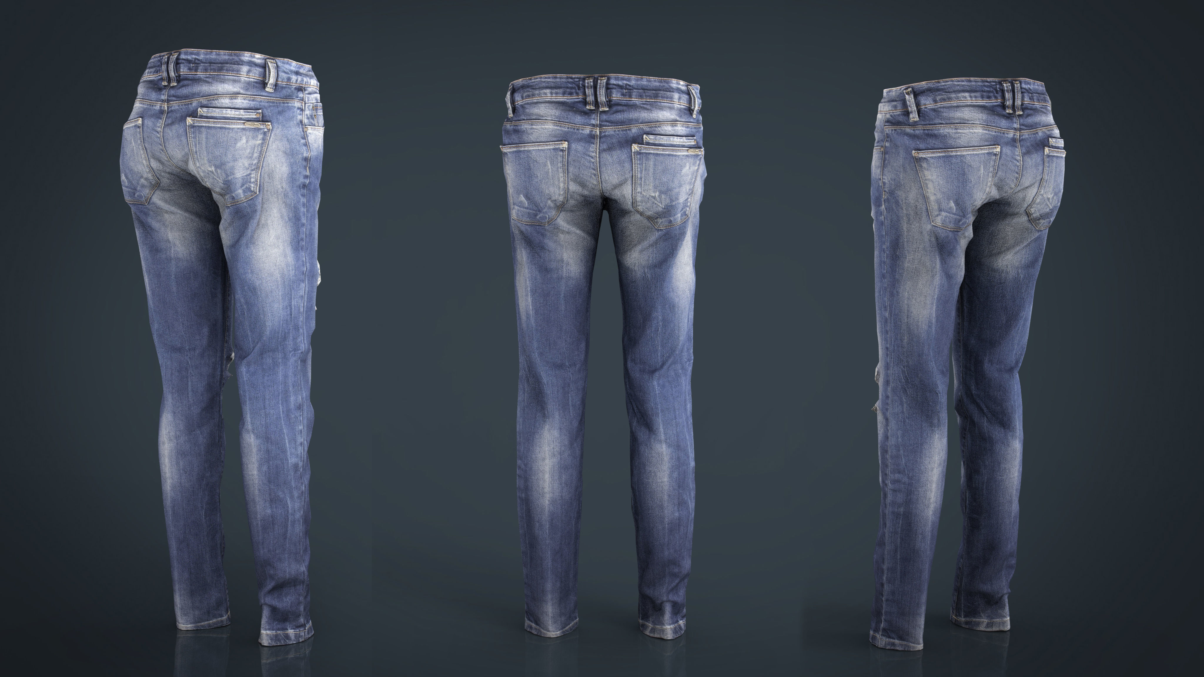 Ripped Jeans Low-poly 3D model_2