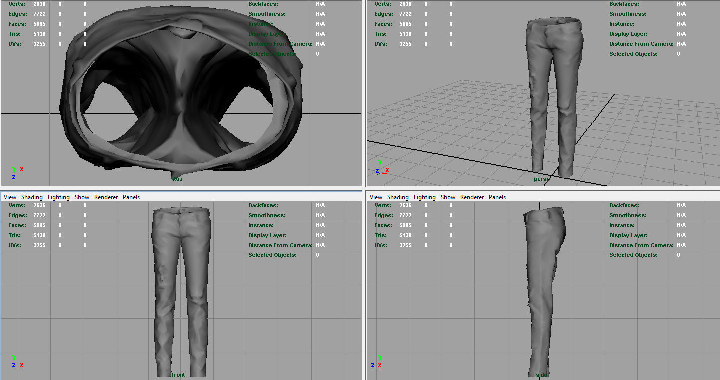 Ripped Jeans Low-poly 3D model_8