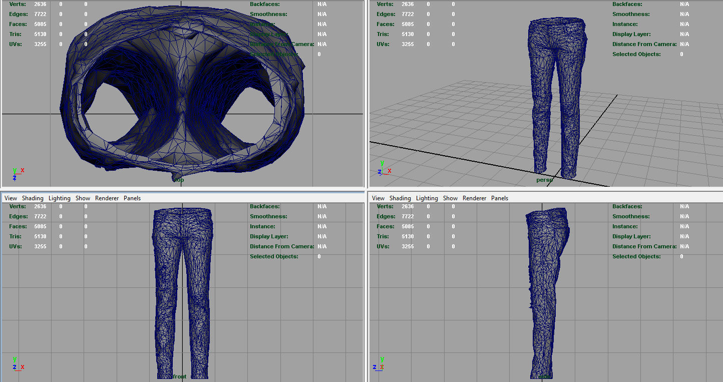 Ripped Jeans Low-poly 3D model_9