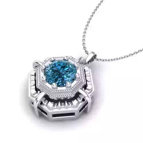 Vintage-3559A4 N octagon diamond pendant